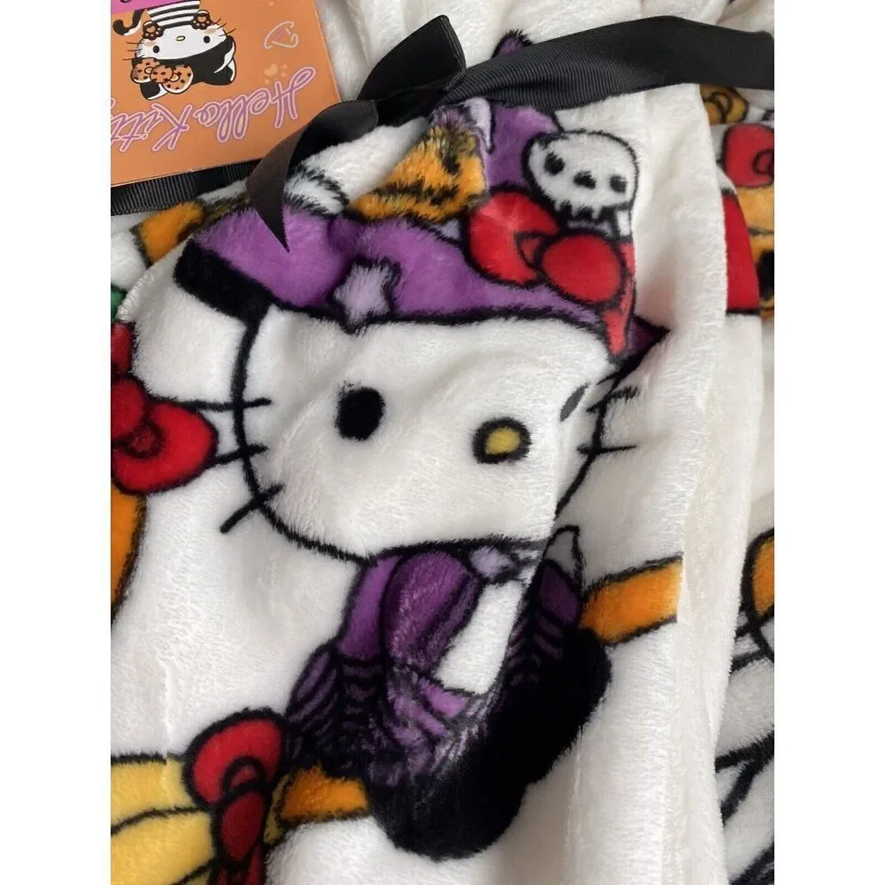 2 Pack Hello Kitty Halloween Throw Blanket Witch Broom Ghost Mummy Pumpkin‎ NEW